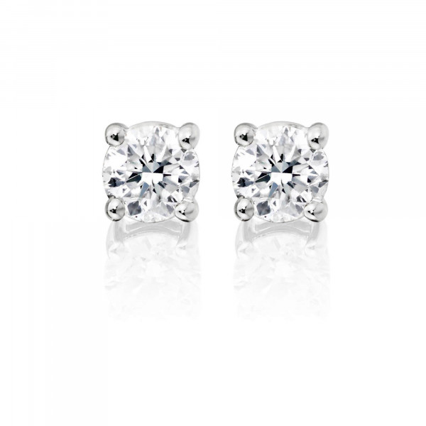 Diamond Stud Earrings 1.00ct Solitaire Diamond Studs 9K White Gold
