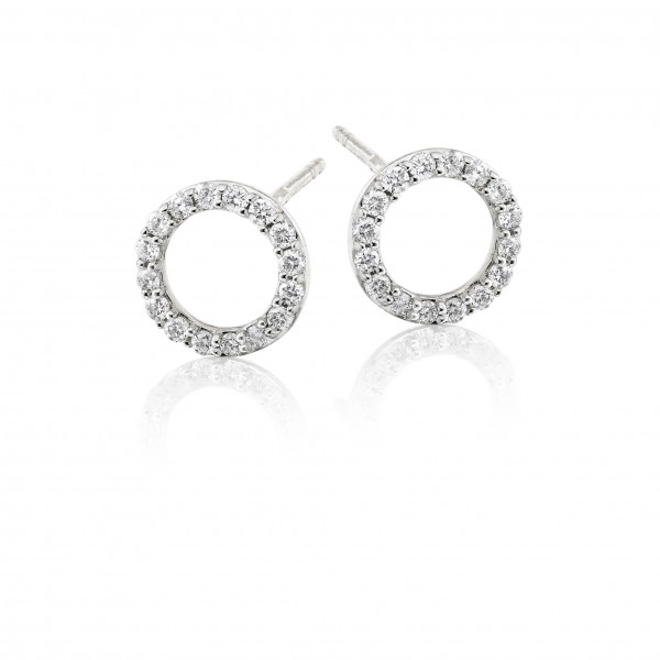 Eclipse Diamond Cluster Earrings 0.30ct Studs 18K White Gold