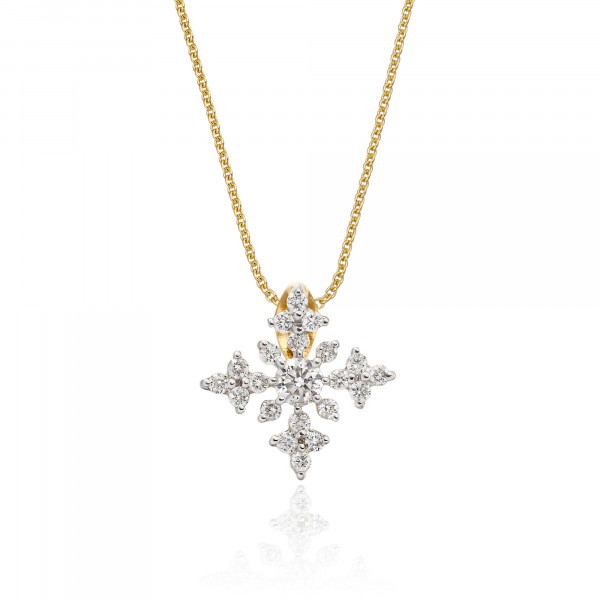Night Star 0.30ct Cluster Diamond Pendant In 9K Yellow Gold 