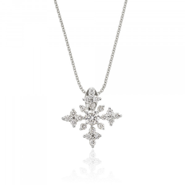 Night Star 0.30ct Cluster Diamond Pendant In 9K White Gold 