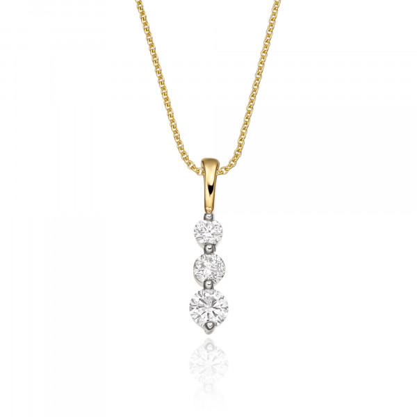 Trilogy 0.30ct Diamond Pendant In 9K Yellow Gold