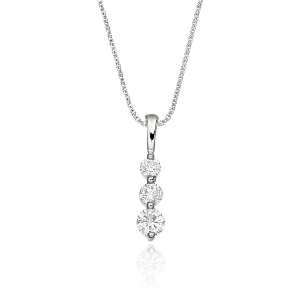 Trilogy 0.30ct Diamond Pendant In 18K White Gold
