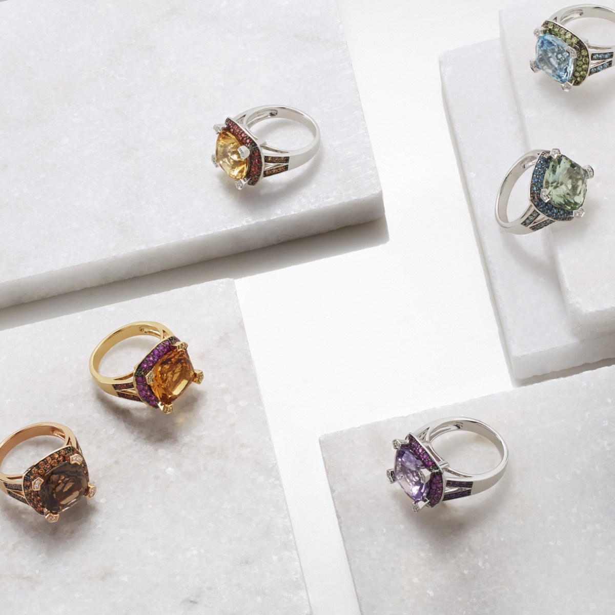 coloured stone rings rings