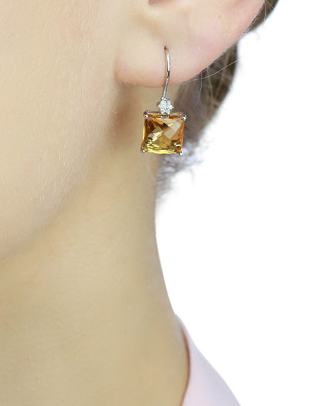 Citrine Drop Earrings by Diamond Treats
