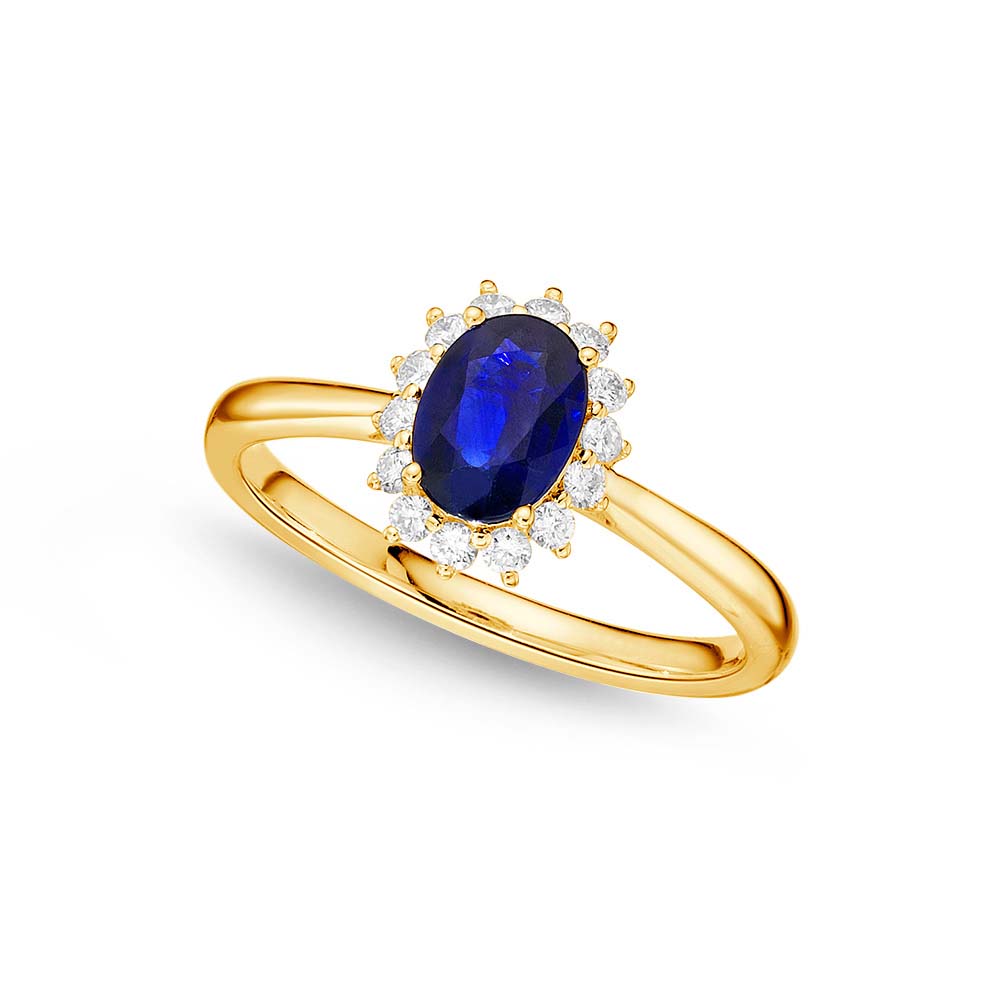 Diamond Treats Sapphire Engagement Ring