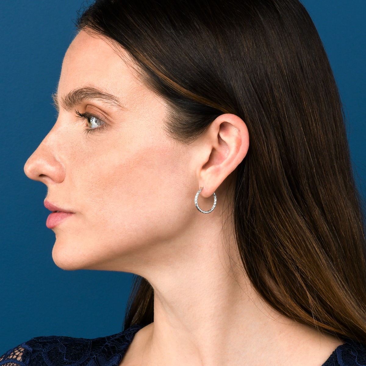 Women's sterling silver hoop earrings hotsell