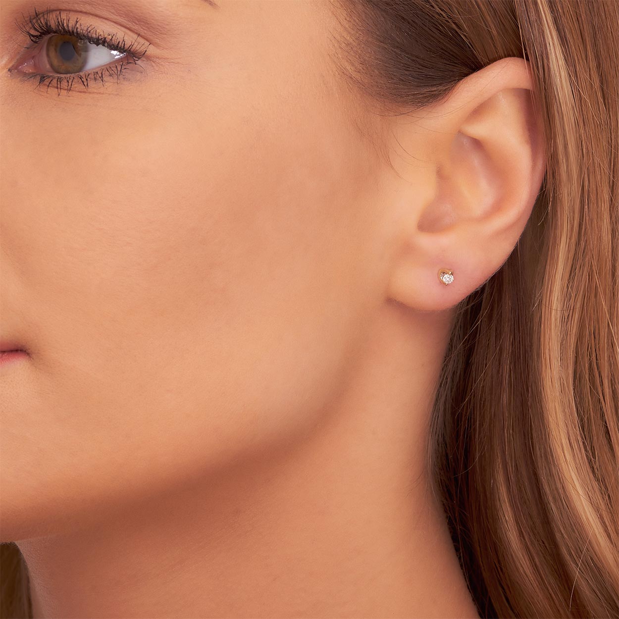Women's gold diamond stud earrings cheap
