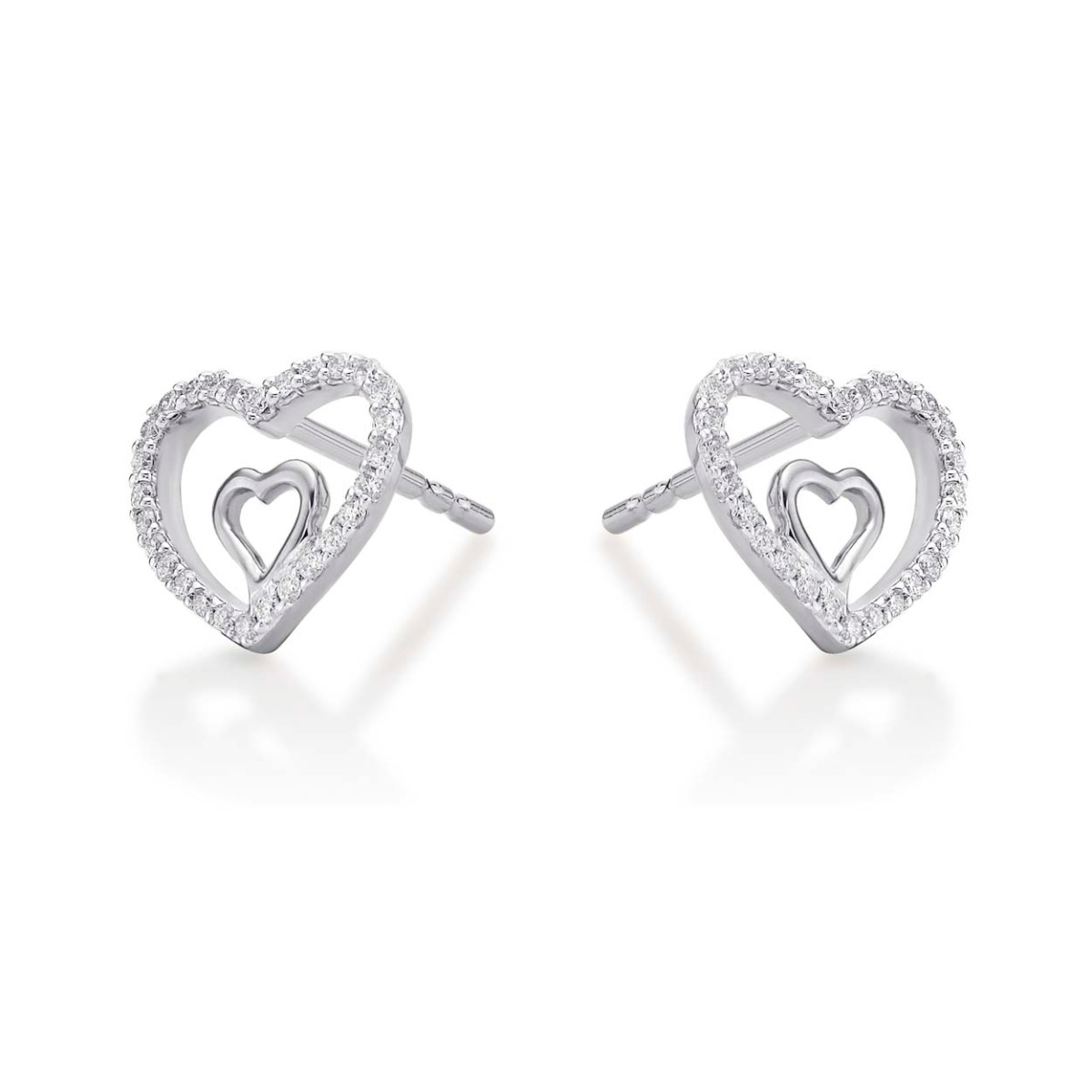 Diamond Heart Earrings | Classic and Interlocking Heart Earrings