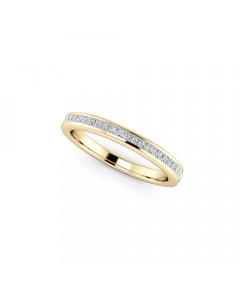 Diamond Half Eternity Ring 0.25ct Princess Diamond 18K yellow gold