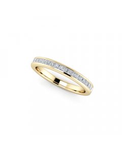 Diamond Half Eternity Ring 0.33ct Princess Diamond 18K yellow gold