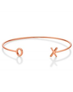Rose Gold Plated XO (Hugs & Kisses) Sterling Silver Bangle