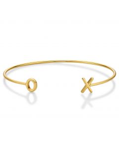 Yellow Gold Plated XO (Hugs & Kisses) Sterling Silver Bangle