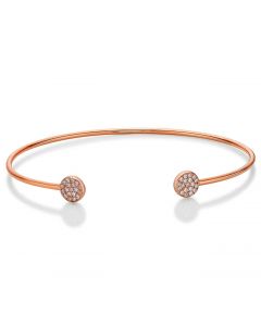 Rose Gold Plated Sterling Silver Sparkle Bangle with Cubic Zirconia