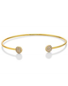 Yellow Gold Plated Sterling Silver Sparkle Bangle with Cubic Zirconia