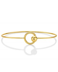 Yellow Gold Plated Fashionable Sterling Silver Bangle, Openable Bangle