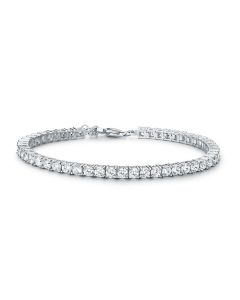 Sterling Silver Tennis Bracelet 3mm White Cubic Zirconia