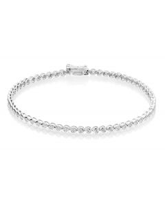 Diamond Tennis Bracelet 1ct Diamond G/HSI Bezel Set 18K White Gold