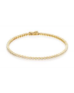 Diamond Tennis Bracelet 1ct Diamond G/HSI Basket Claw 18K Yellow Gold