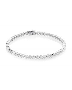 Diamond Tennis Bracelet 3ct G/HSI Quality Basket Claw 18K White Gold