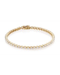 Diamond Tennis Bracelet 3ct G/HSI Quality Basket Claw 18K Yellow Gold