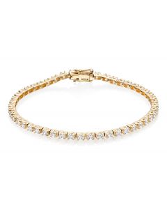 Diamond Tennis Bracelet 3ct G/HSI Quality Box Claw 18K Yellow Gold