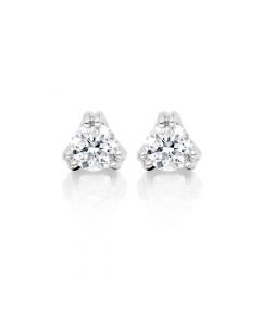 Diamond Stud Earrings 0.20ct 3 Claw 9K White Gold-G/HSI