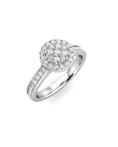 Glimmer Diamond Cluster Engagement Ring 0.35ct Diamonds in 18K White Gold