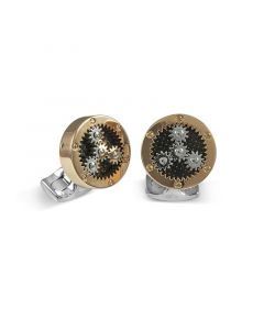 Deakin & Francis Designer Cogs Cufflinks Rose Gold Plated