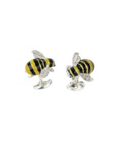 Deakin & Francis Sterling Silver Bee Cufflinks With Enamel Colours