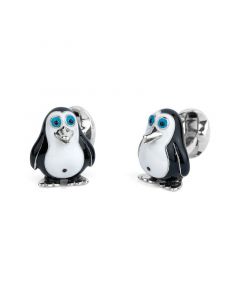 Deakin & Francis Penguin Cufflinks in Sterling Silver With Enamel