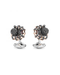 Deakin & Francis Spider Cufflinks Sterling Silver & Black Spinel