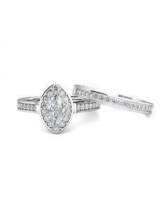 Marquise Diamond Cluster Engagement Ring 0.40ct Diamonds in 18K White Gold