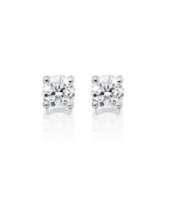 Diamond Stud Earrings 0.20ct Solitaire Diamond Studs 9K White Gold