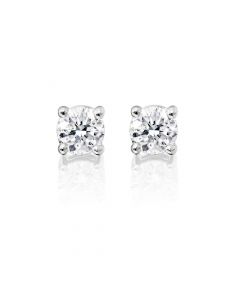Diamond Stud Earrings 0.40ct Solitaire Diamond Studs 18K White Gold