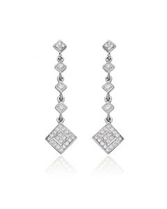 Drop 0.50ct Diamond Earrings In 9K White Gold