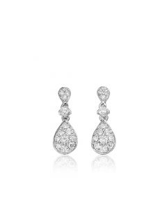 Rain Drop 0.40ct Diamond Earrings In 9K White Gold