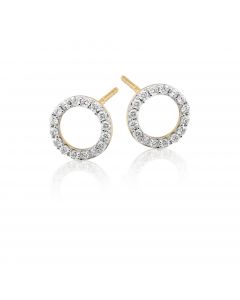 Eclipse Diamond Cluster Earrings 0.30ct Studs 9K Yellow Gold