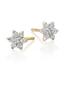 Buttercup Diamond Cluster Earrings 0.25ct Studs 9K Yellow Gold