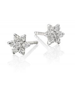 Buttercup Diamond Cluster Earrings 0.25ct Studs 9K White Gold