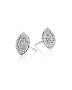 Marquise Shape 0.35ct Cluster Diamond Studs In 9K White Gold