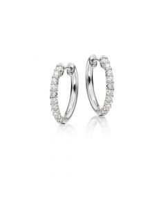 Diamond Hoop Earrings 0.20ct Elegance Diamond Hoops 9K White Gold