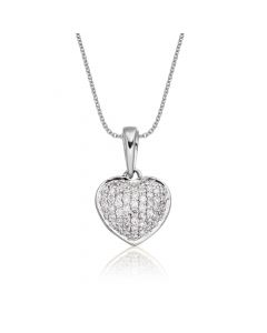 Disco Diamond Heart Pendant 0.25ct Diamond 9K White Gold