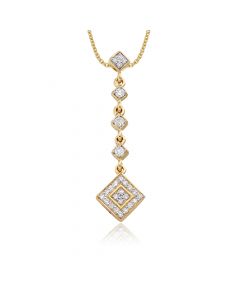 Drop 0.30ct Diamond Pendant In 9K Yellow Gold