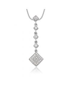 Drop 0.30ct Diamond Pendant In 18K White Gold