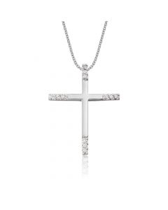 Classic Diamond Cross Pendant 0.15ct In 9K White Gold