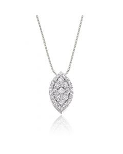 Marquise Shape 0.30ct Cluster Diamond Pendant In 9K White Gold