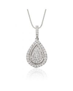 Pear Drop 0.35ct Diamond Pendant In 9K White Gold