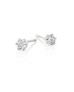 Solitaire 0.30ct 6 Claw Round Diamond Twirl Studs In 9K White Gold