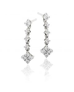 Cupids Arrow 0.40ct Diamond Earrings In 18K White Gold