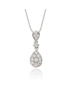 Rain Drop 0.30ct Diamond Pendant In 9K White Gold